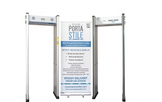 Walk through metal detector arches with fever detection & counting facility